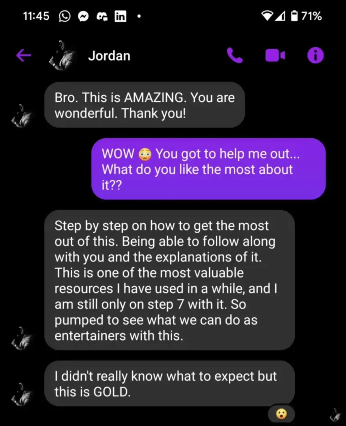 Jordan testimonial · AI Persona Method