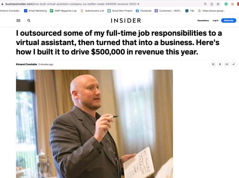 Jeff J Hunter featured on Business Insider for building VA Staffer